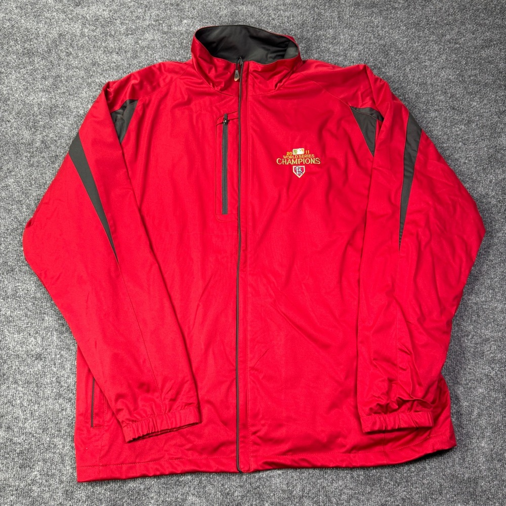 2011 World Series Champions St Louis Cardinals Antigua Windbreaker Mens XL Red